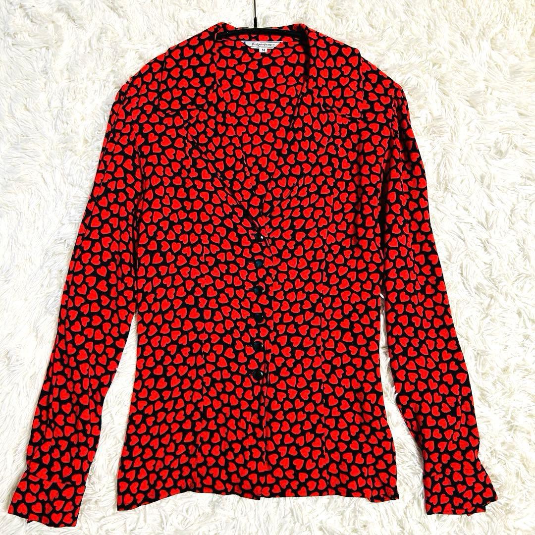 イヴサンローラン ハート柄 ブラウス シャツ YSL Saint Laurent