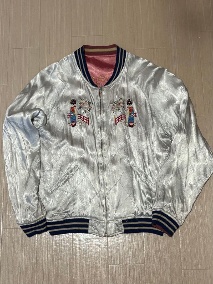 ギリ様90s–00s 梵殷 舞妓刺繍 リバーシブル スカジャン 和柄 スーベニア