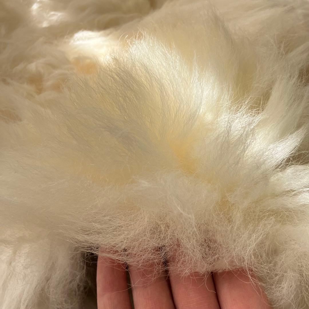 【リッチムートン】 オフホワイト　シープスキンラグ　美品新品未使用