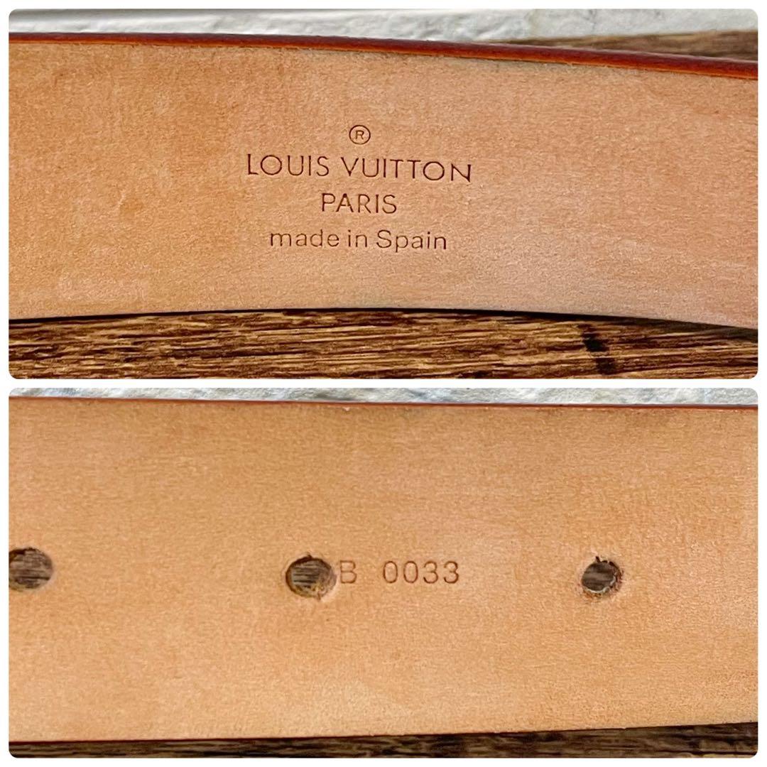 良品 ルイヴィトン モノグラム サンチュール ベルト ゴールド金具 マルチカラー