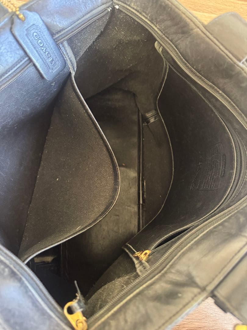 【OLD COACH】 レザー トートバッグ 古着 ビンテージ ブラック 本革