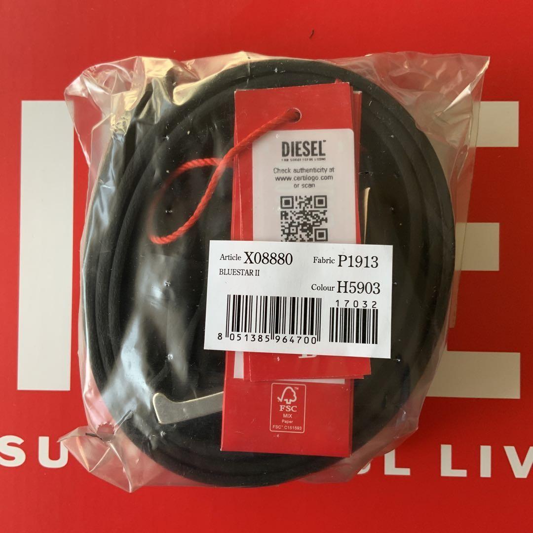 新品　ディーゼル　ベルト　90　BLUESTARⅡ　ブラック　定番　レザー　ロゴ