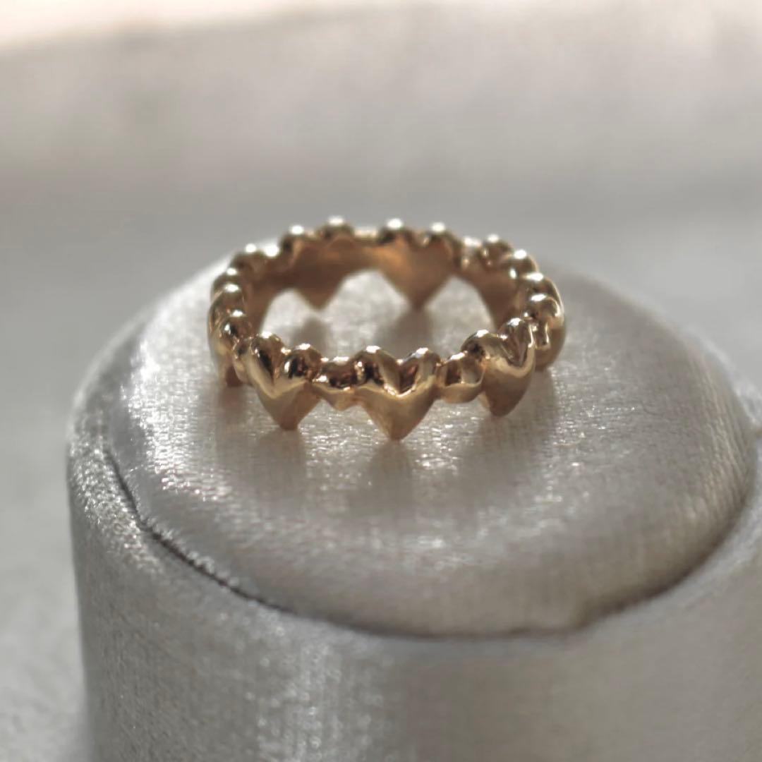 GAGAN love fang ゴールド ハート リング 13号