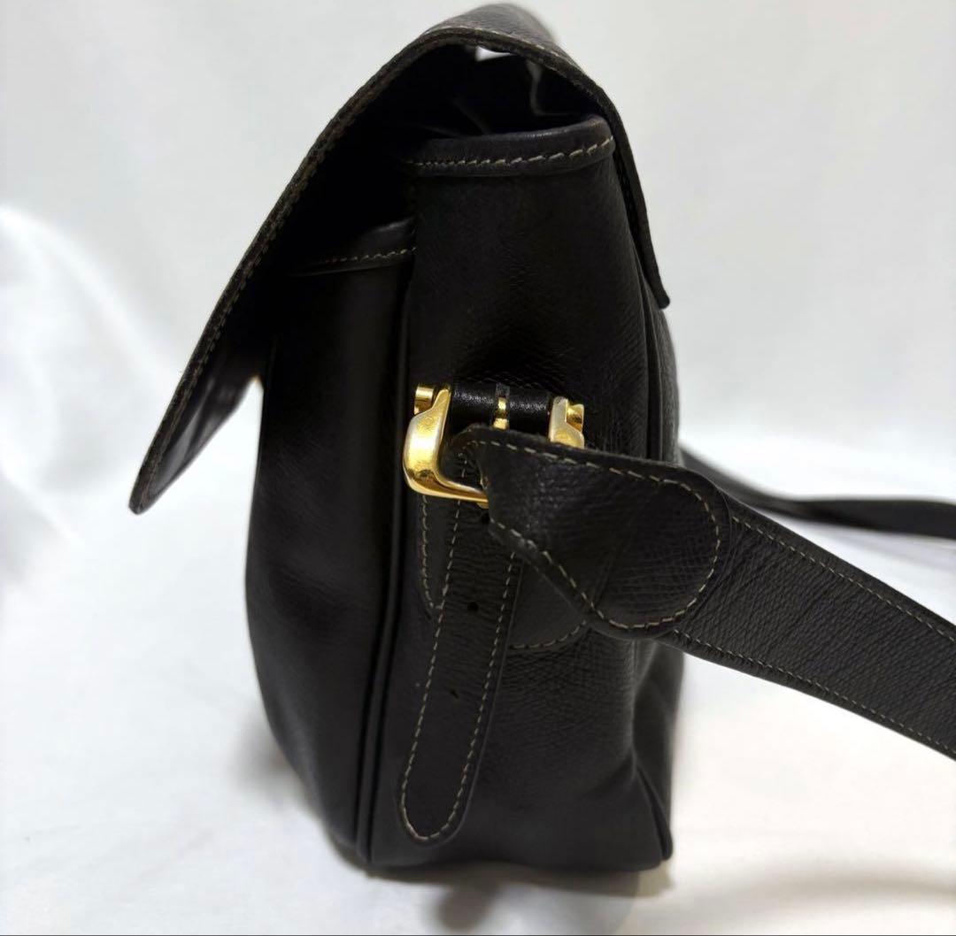 希少 ロエベ メッセンジャーバック ショルダー アナグラム レザー A4 黒色