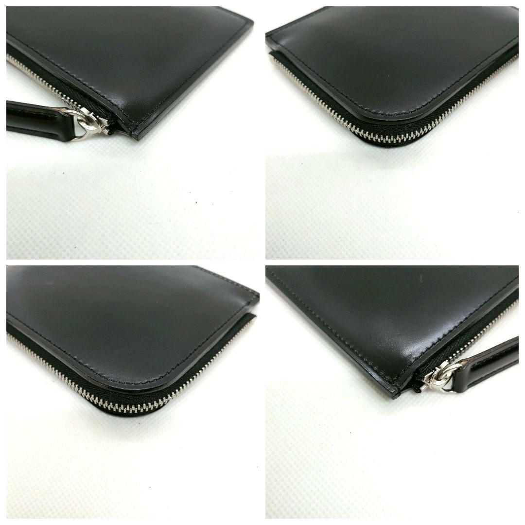 【極美品 現行モデル】土屋鞄　コードバン　Lファスナー　ミニ財布　馬革　ブラック