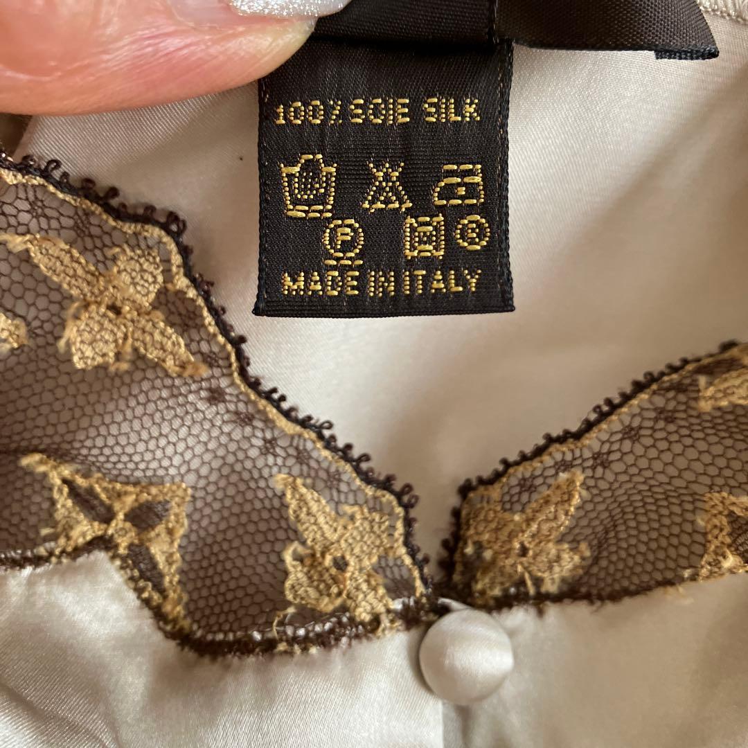 ルイヴィトン　シルク素材キャミソール レース付き