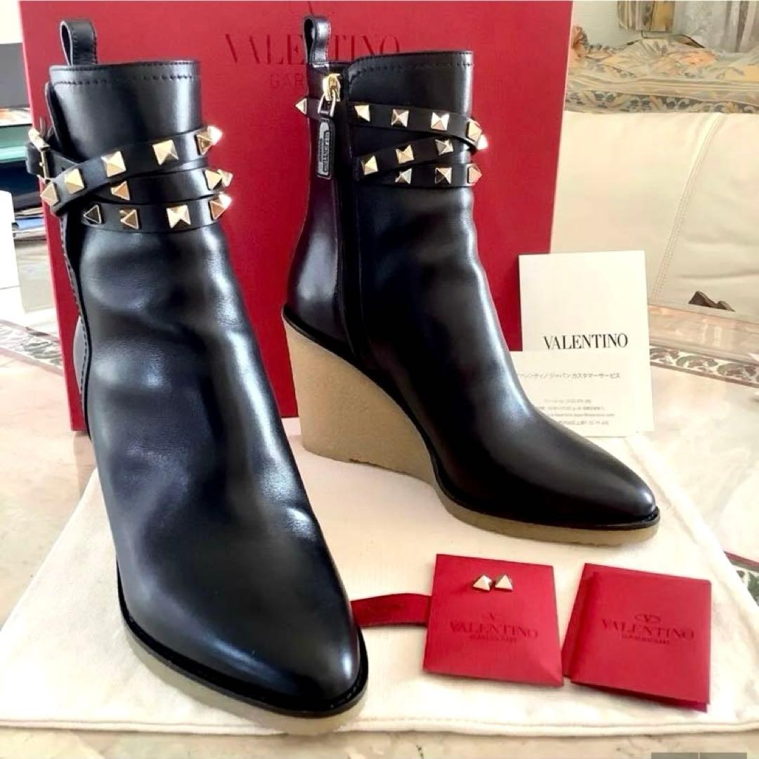 極美品! ヴァレンティノガラヴァーニ ロックスタッズ ショートブーツ 23㎝