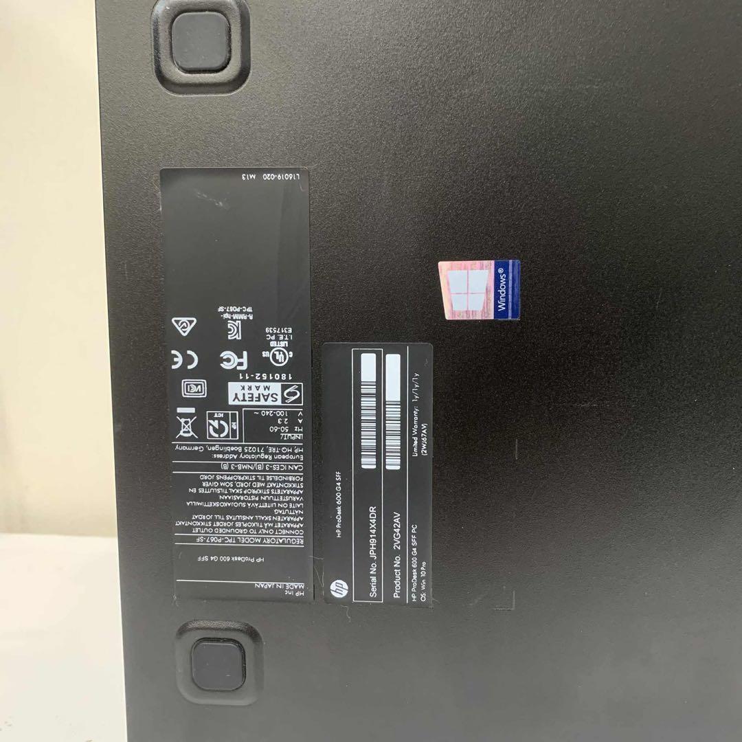 Windowsデスクトップ HP ProDesk 600 G4 SFF i7-8700 16GB 256GB