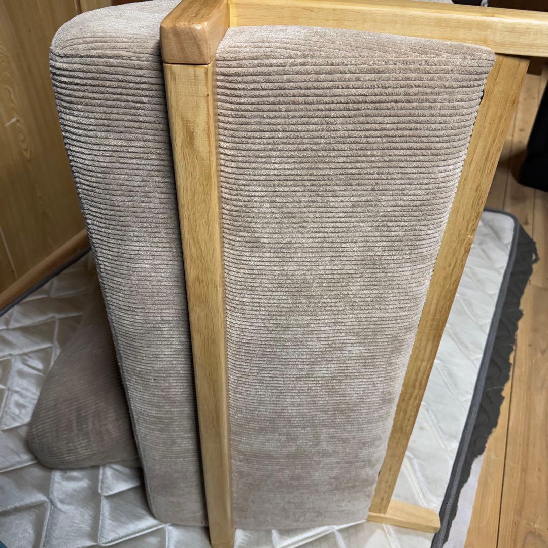 【457】ベージュ コーデュロイ 2人掛けソファ