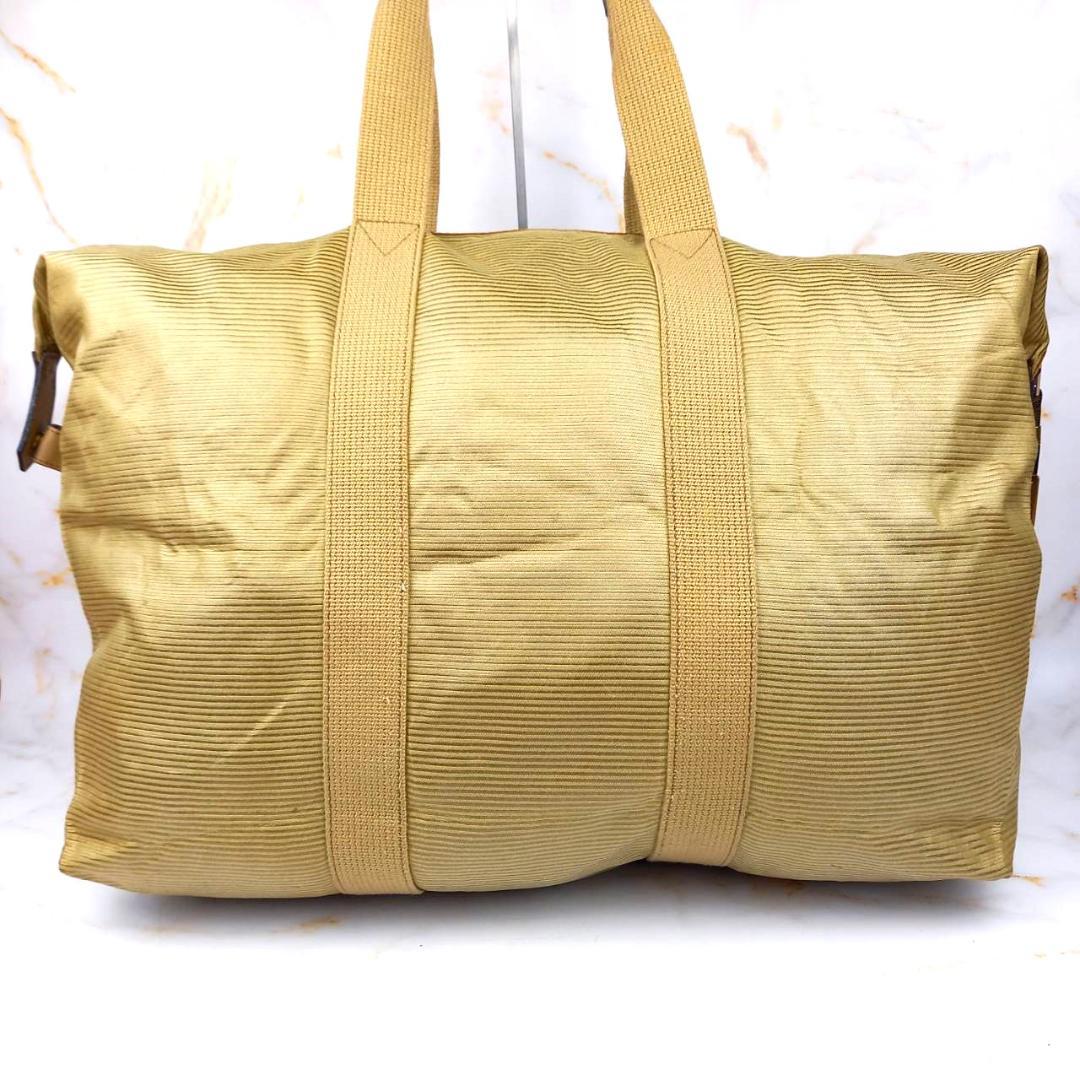 イヴサンローラン　ボストンバッグ　大容量　YSL　ベージュ　肩掛け　ヴィンテージ