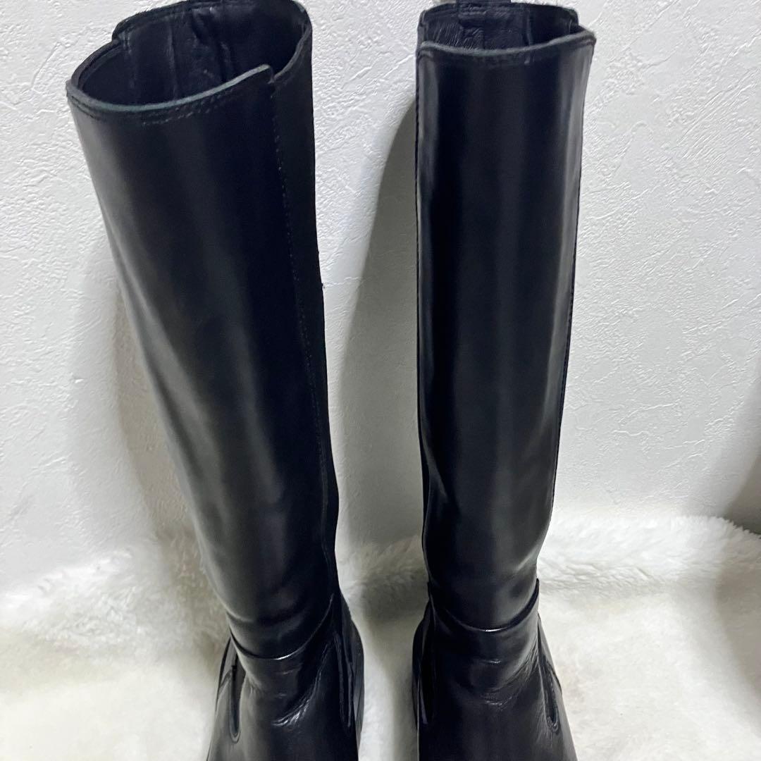 希少 ASH ロングブーツ サイドゴア 厚底 ブラック 38 レザー