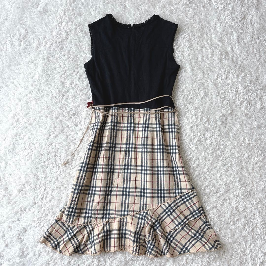 バーバリー ワンピース キッズ用 160 ノバチェック フリル アシンメトリ 花