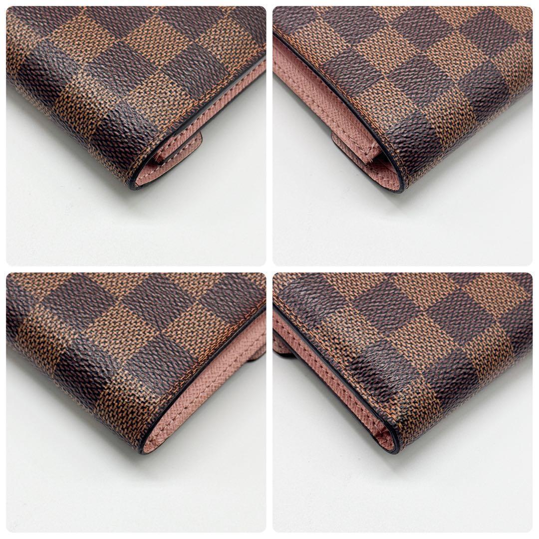 ルイヴィトン ダミエ ポルトフォイユ ヴィクトリーヌ 二つ折り 財布 ピンク