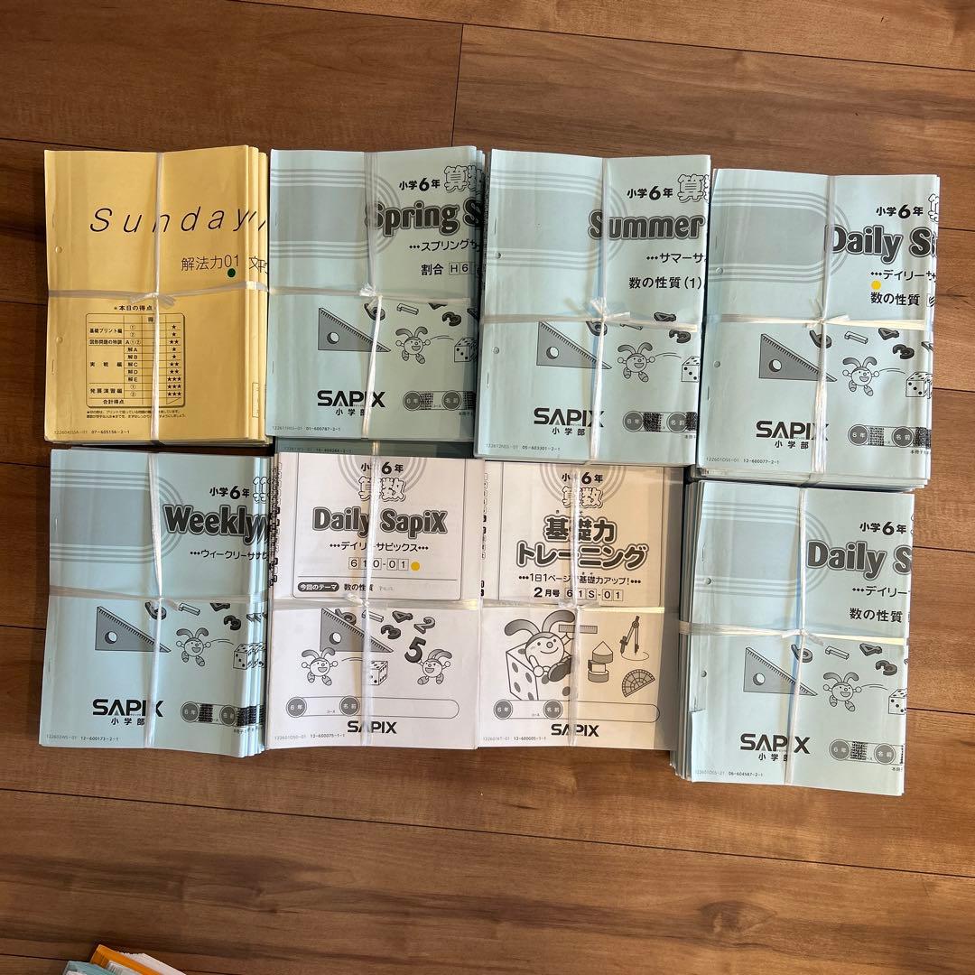 胡珺 ③サピックス6年教材4教科フルセット+大量プリント等