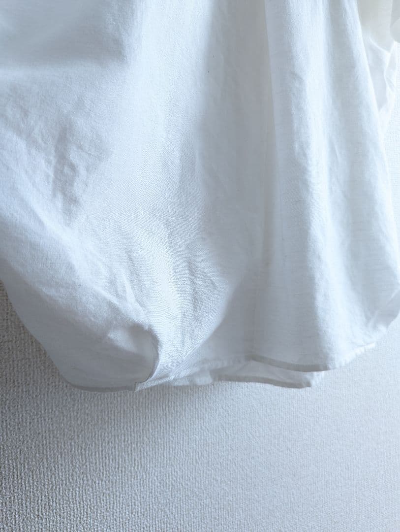 【美品】ENFOLD コクーン　スキッパーシャツ白チュニック　リネン混合
