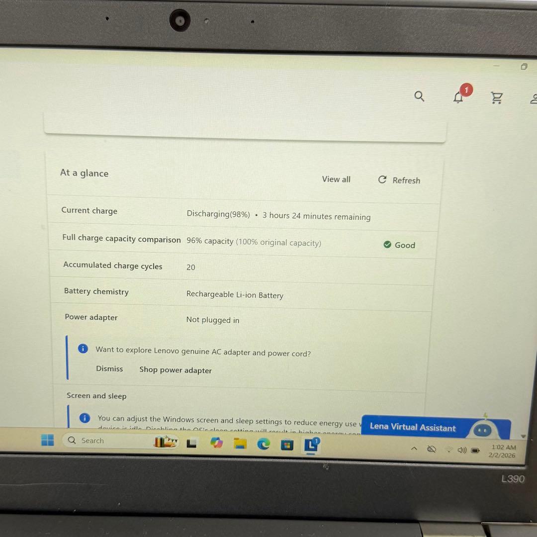 Windowsノート本体 Lenovo ThinkPad L390 8GB / SSD 256GB