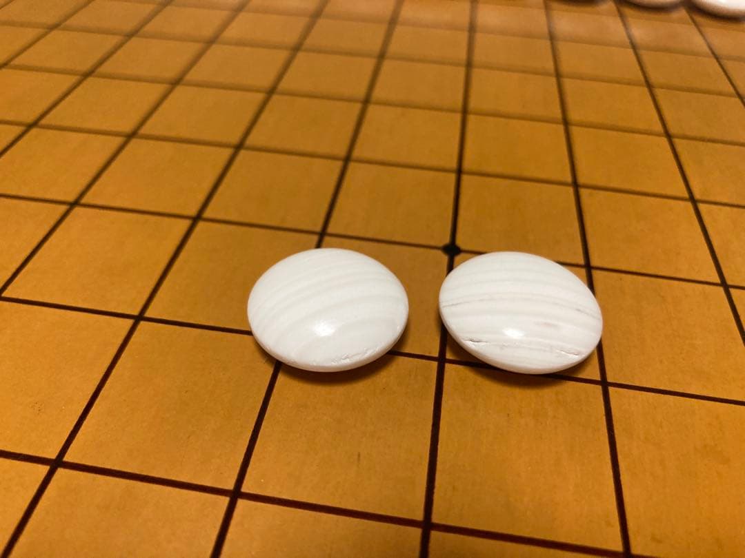 【美品】【再値下げ】　蛤碁石181個　那智黒石182個　35号　欅碁笥セット