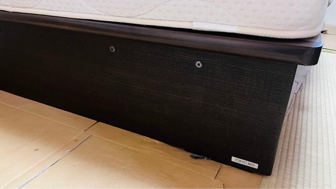 【送料込み】TOKYO BED 高品質 ダブルベッドフレーム 跳ね上げ式収納