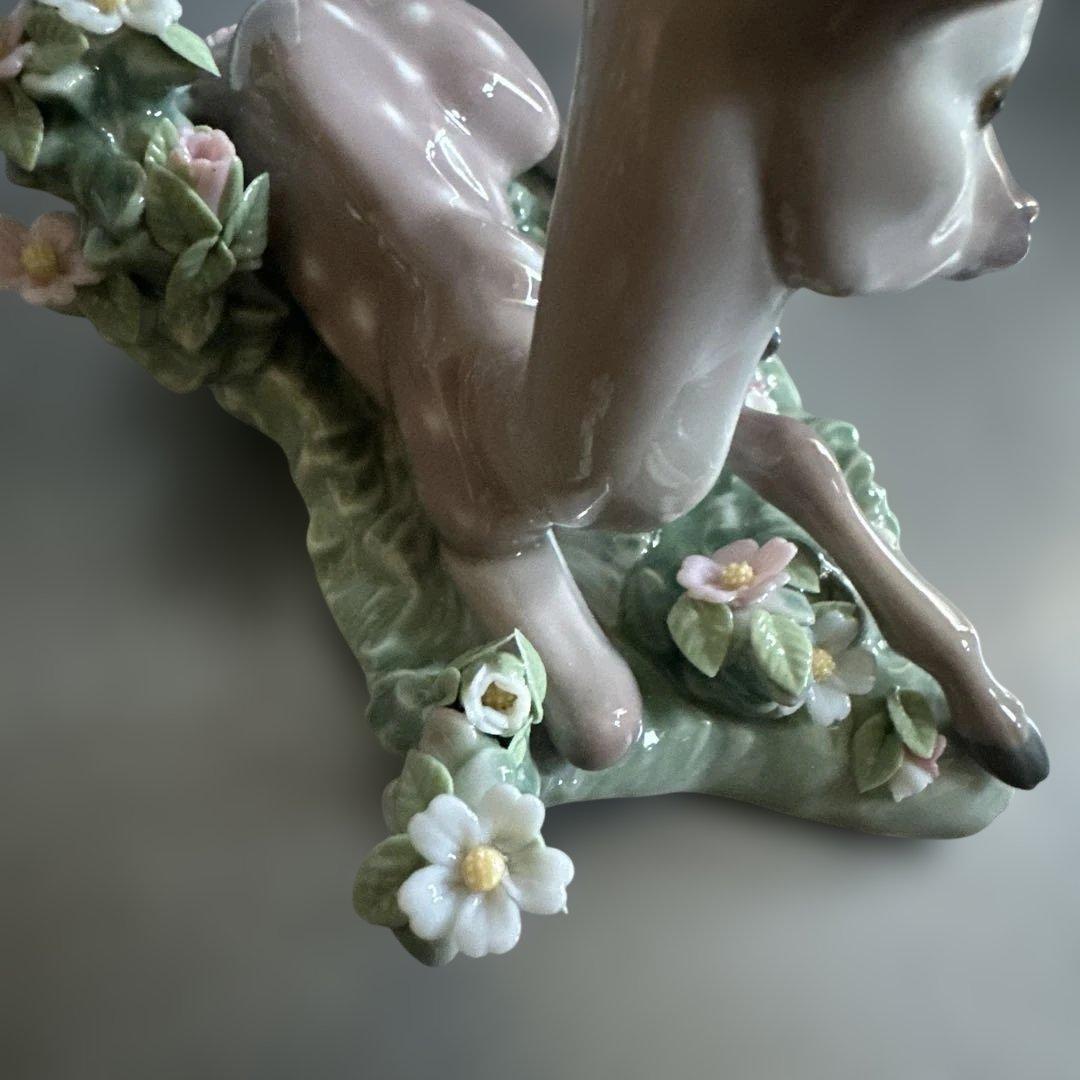 めちゃくちゃかわいい！リヤドロ　バンビ　子鹿と蝶　絶版品