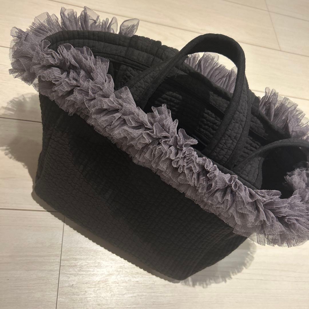 週末限定価格！！ROSEAURA チュールヌビバッグ hinaコラボ　ブラック