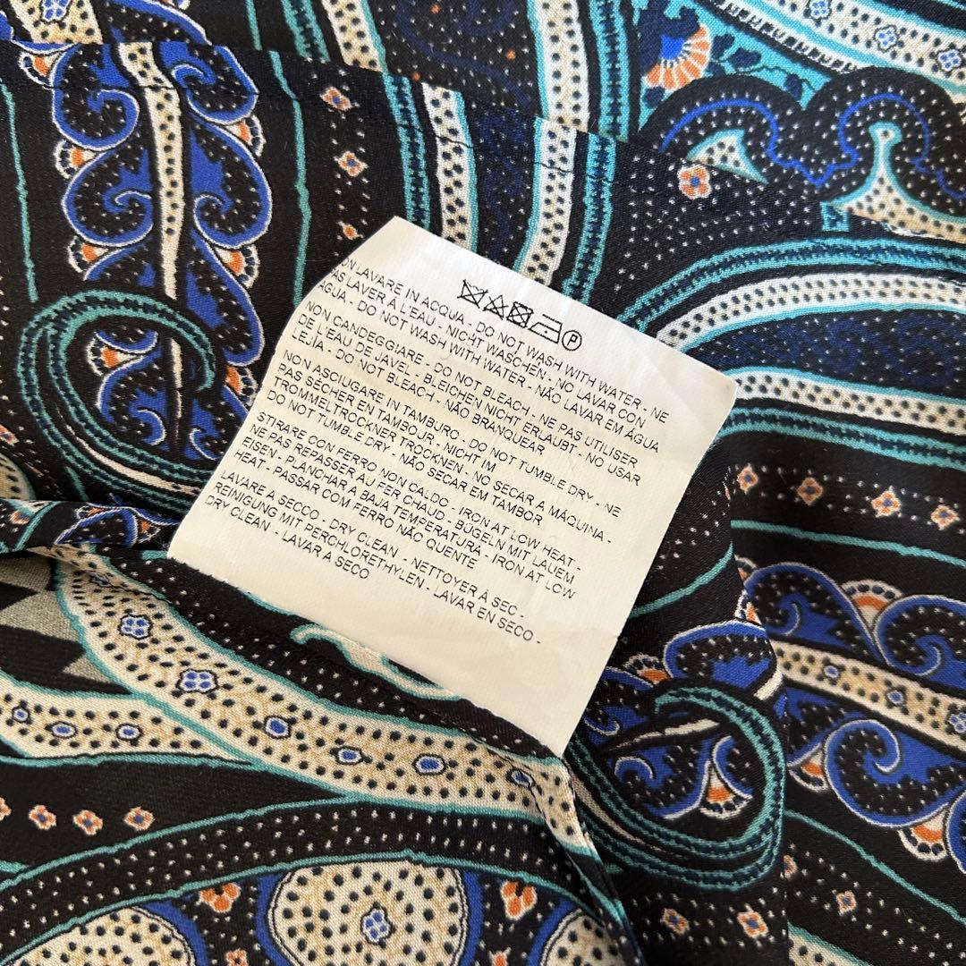 エトロ　ショールカラー風　シルク100　ペイズリー柄　総柄　ブラウス　イタリア製