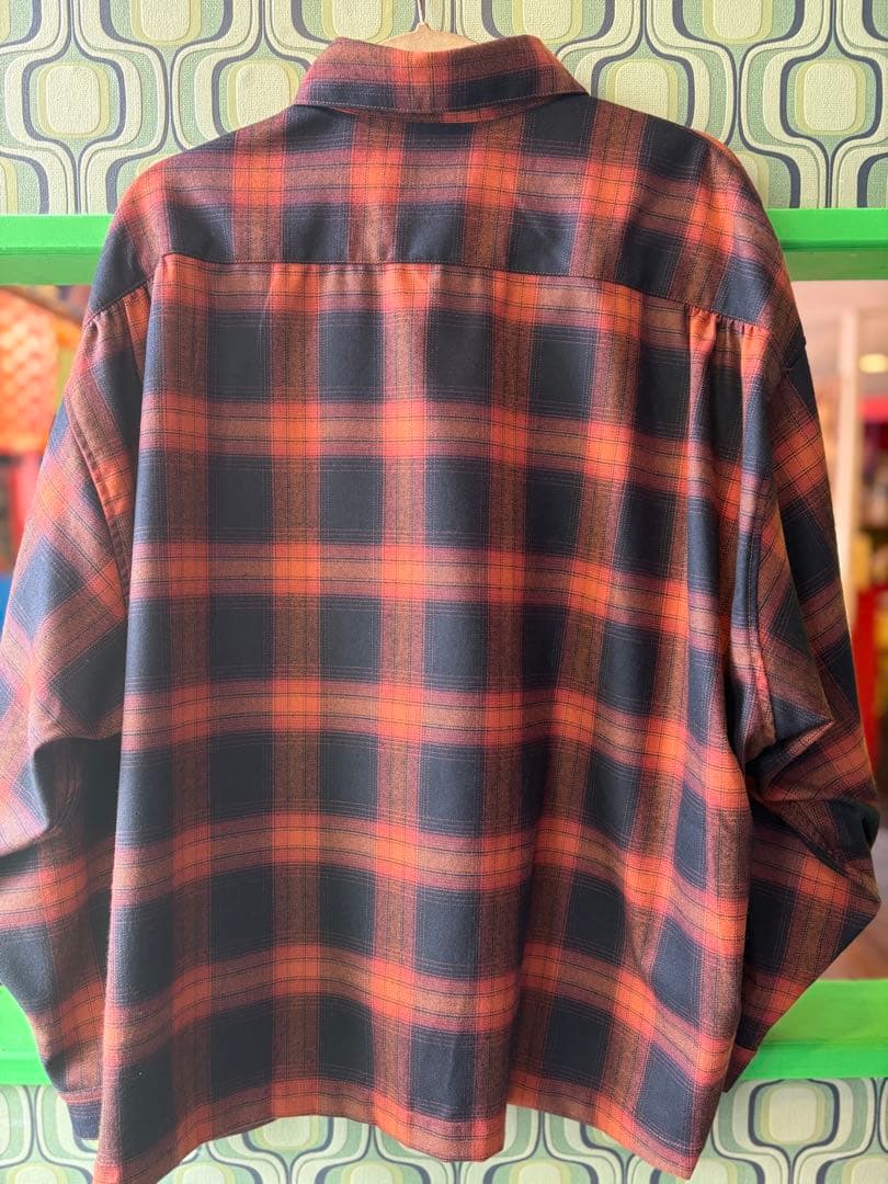 TIGHTBOOTH フランネルシャツ Lサイズ オレンジ黒チェック