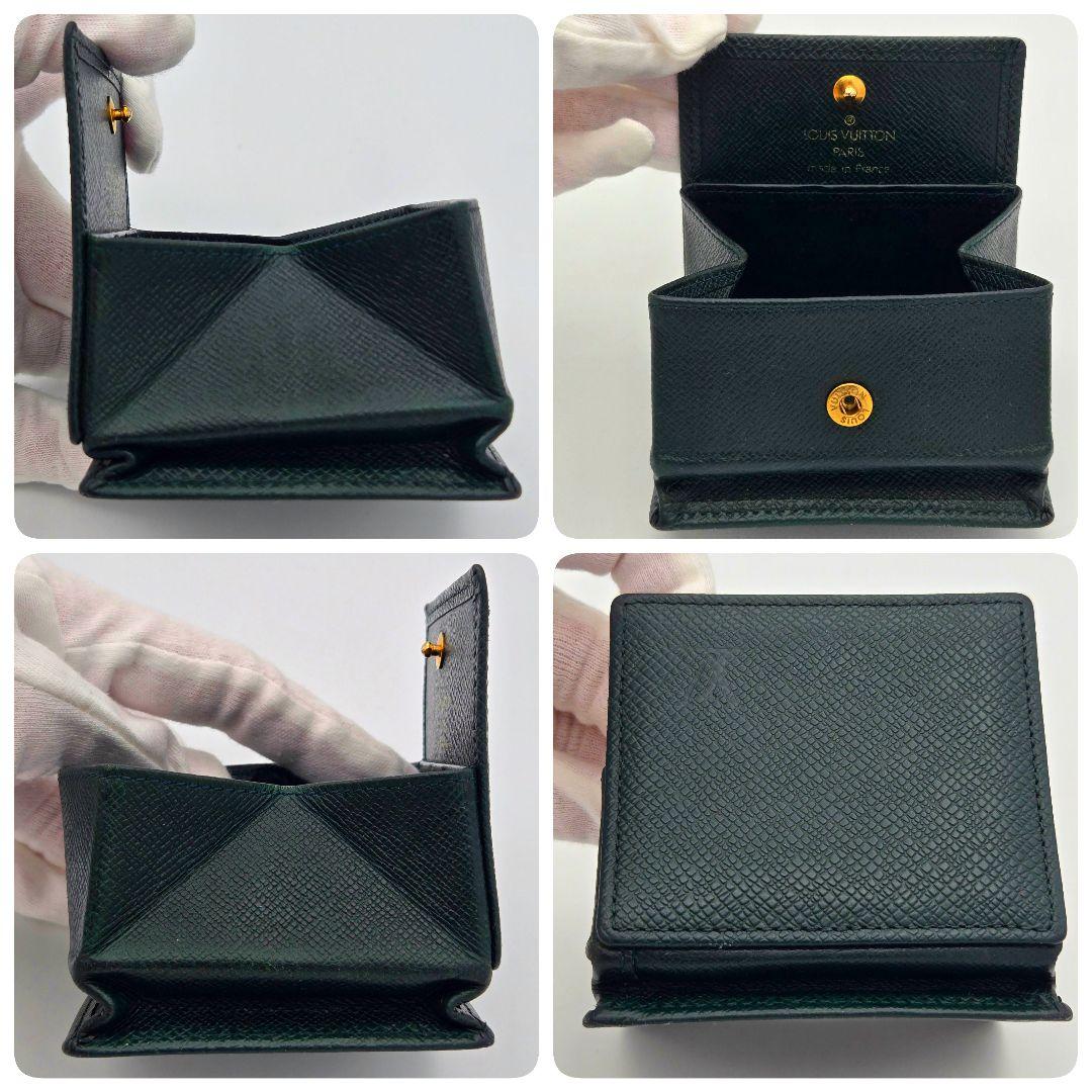 【美品】ルイヴィトン タイガ ポルトモネ ボワット 小銭入れ グリーン 緑