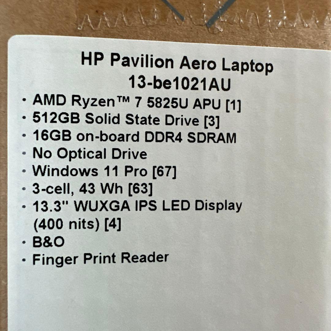 Windowsノート本体 hp Pavilion Aero Laptop
