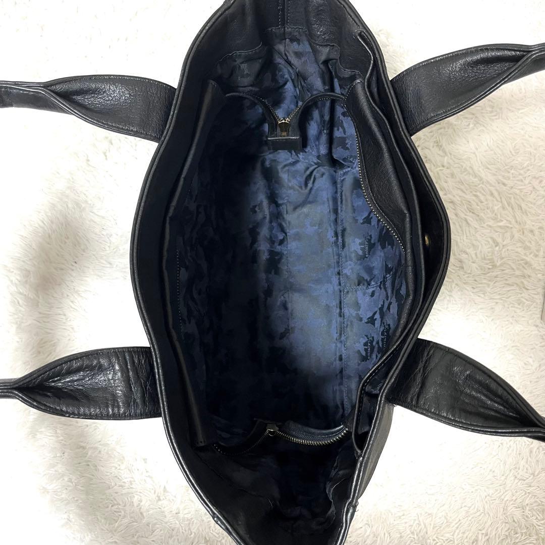 ✨美品✨アニアリ レザー トートバッグ ビジネスバッグ カモフラ 黒 A4可