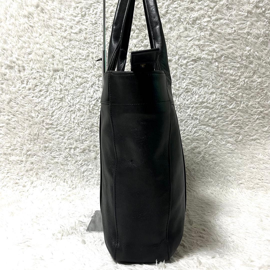 ✨美品✨アニアリ レザー トートバッグ ビジネスバッグ カモフラ 黒 A4可