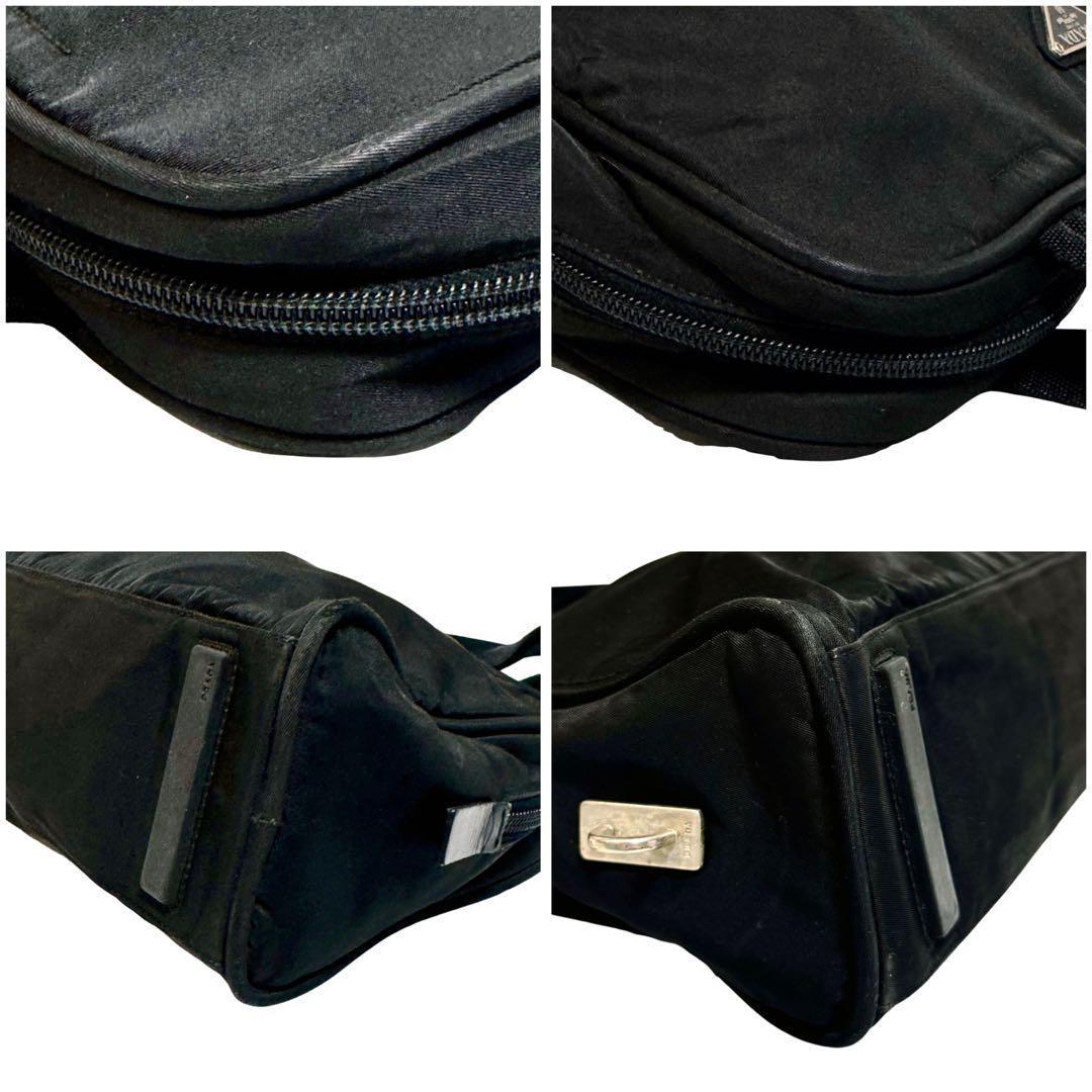 【正規品】PRADA プラダ ミニボストン ハンドバッグ ナイロン 黒 三角ロゴ