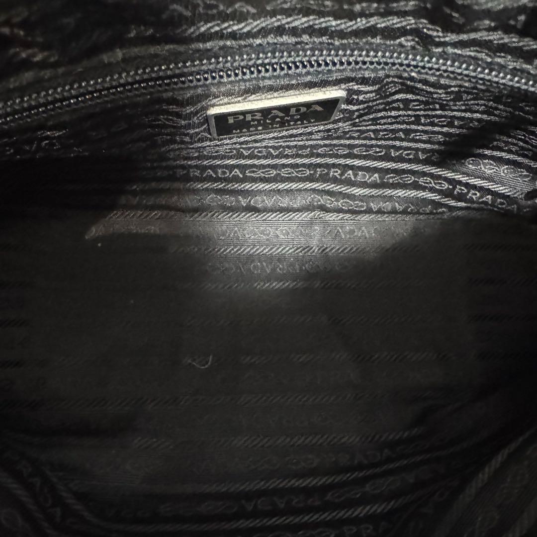 【正規品】PRADA プラダ ミニボストン ハンドバッグ ナイロン 黒 三角ロゴ