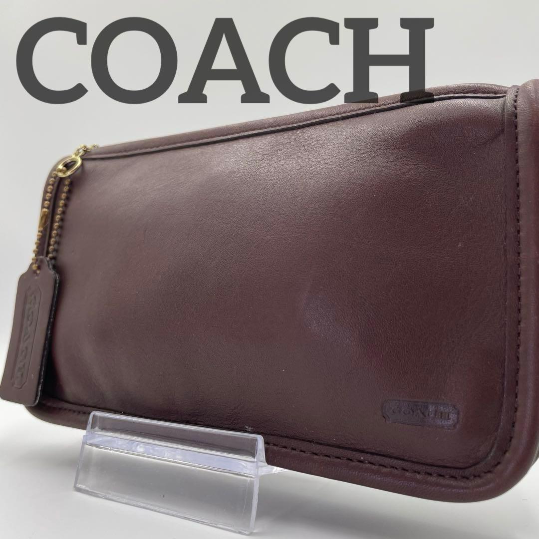 希少 COACH オールドコーチ マルチポーチレザー ダークブラウン 90s
