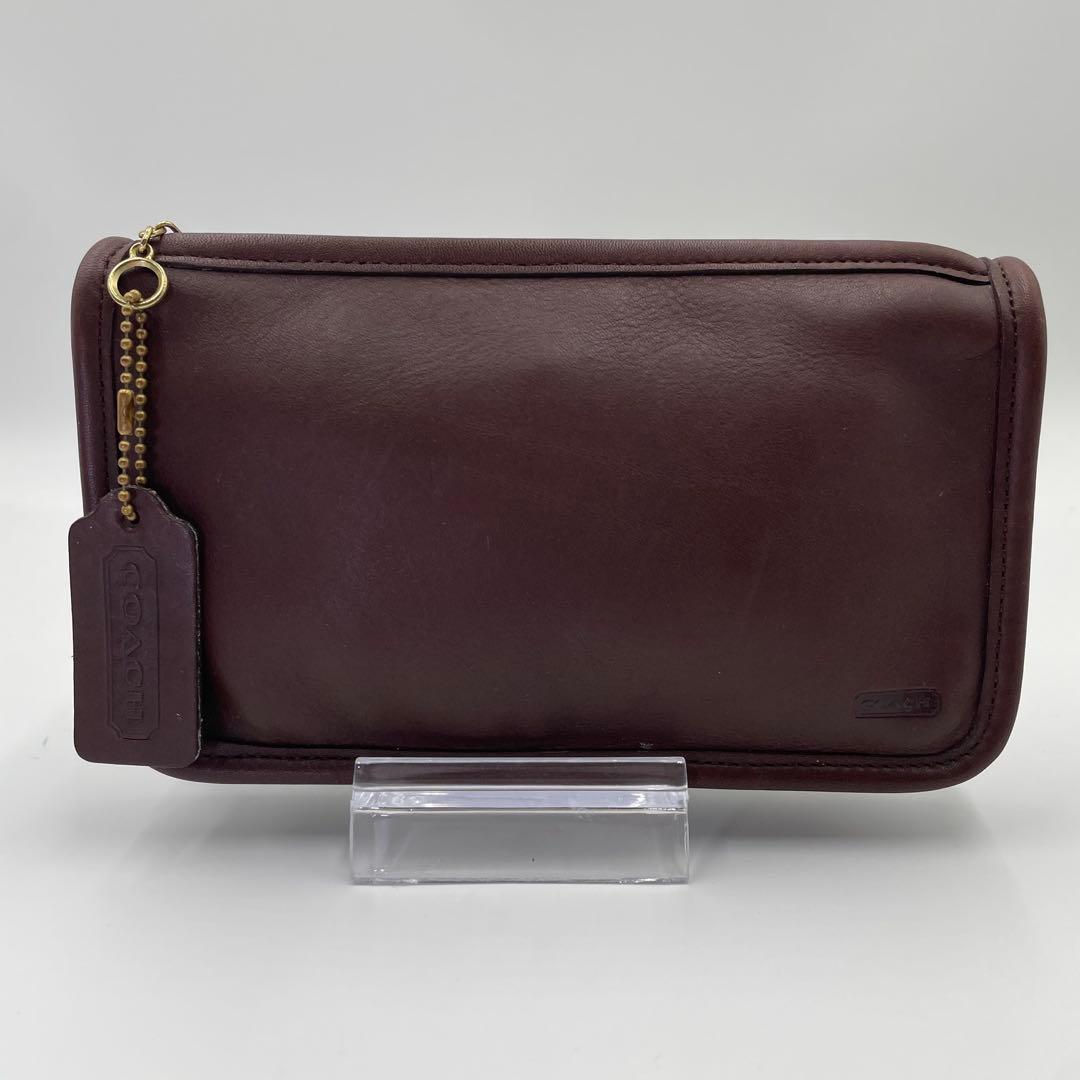 希少 COACH オールドコーチ マルチポーチレザー ダークブラウン 90s