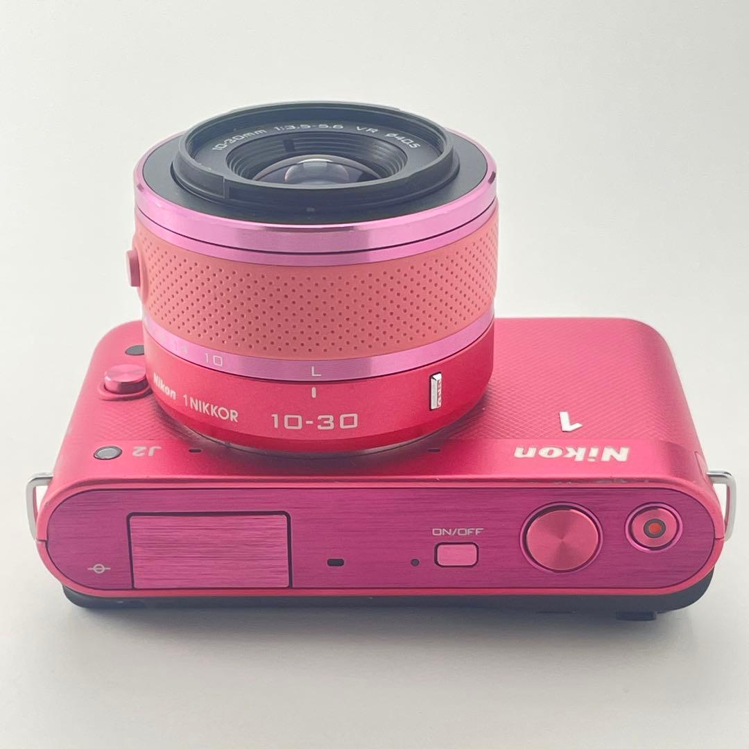 【極上美品・返品保証】Nikon1 J2ピンク10-30 レンズキット