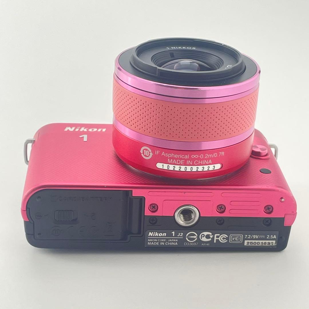 【極上美品・返品保証】Nikon1 J2ピンク10-30 レンズキット
