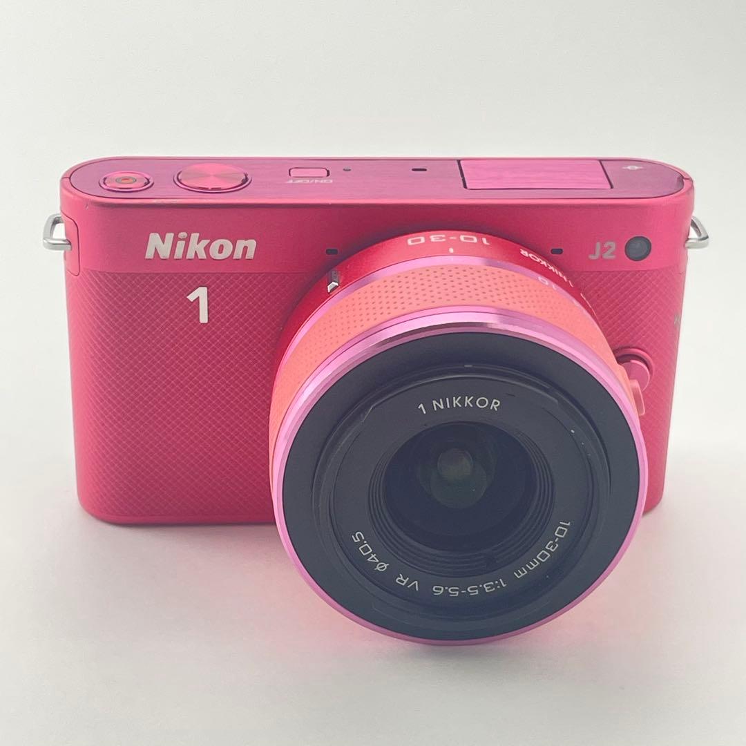 【極上美品・返品保証】Nikon1 J2ピンク10-30 レンズキット