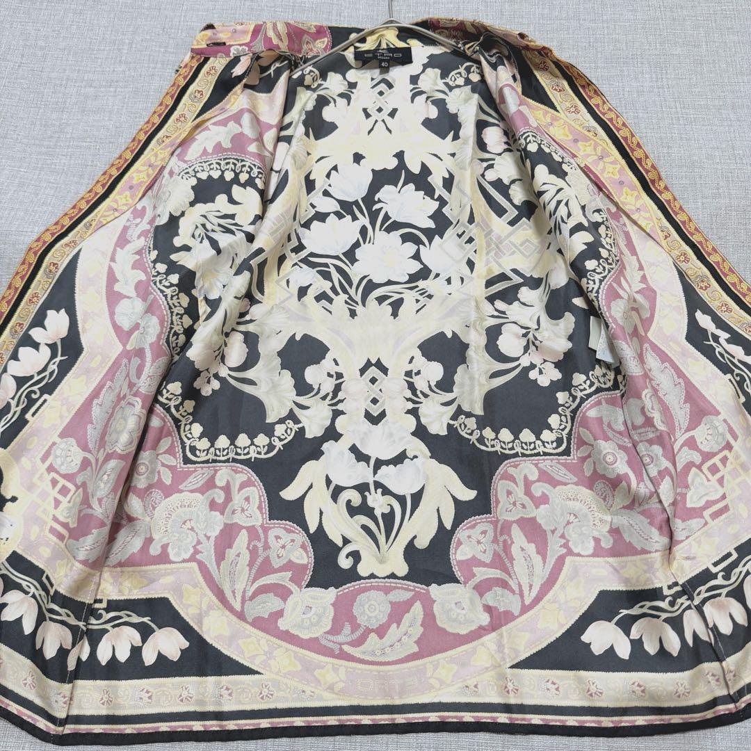 【美品】エトロ　ETRO　シルク100％　総柄ブラウス　サイズ40