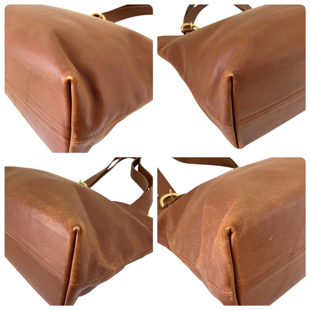 【希少】オールドコーチ レザー トートバッグ 茶色 肩掛け A4収納可 男女兼用