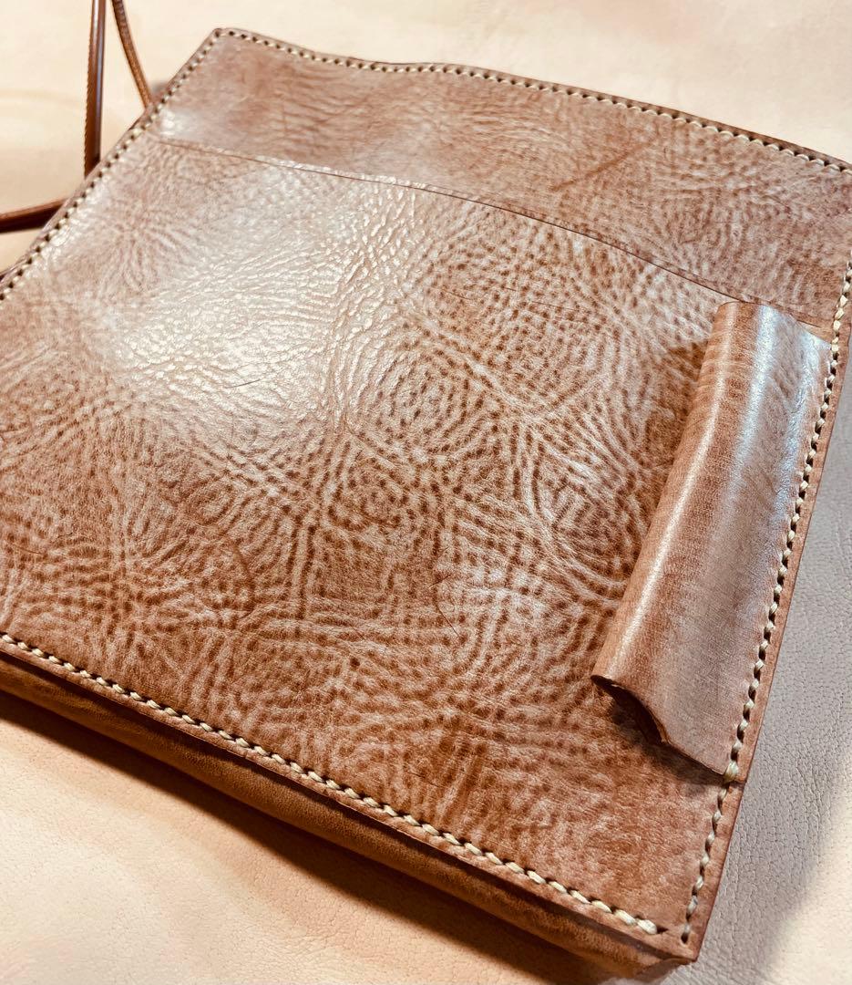 【工房企画品】　イタリアンレザー アラスカ革のサコッシュ、マルチケース