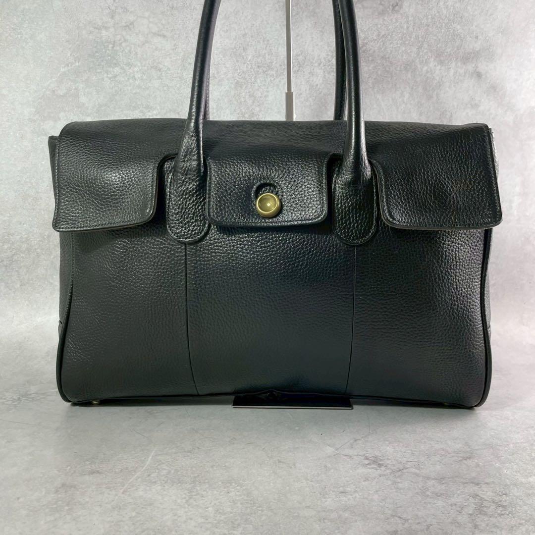 トフアンドロードストーン ルーフボタン トートバッグ ビジネス 本革 ブラック