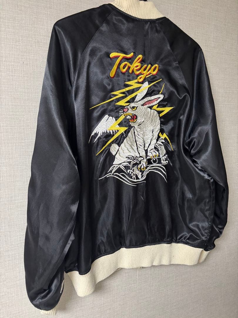 愚*者様 FR2●スカジャン●スーベニア●サテン●Lサイズ●リバーシブル●定番