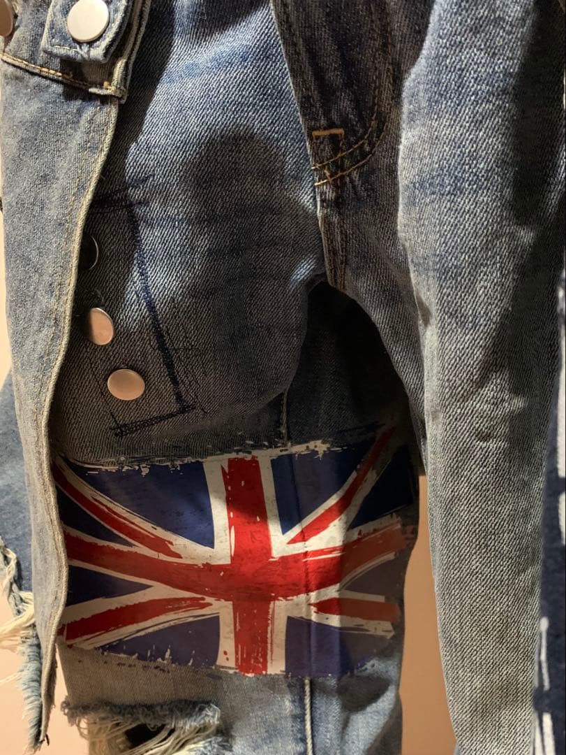 デニムリメイク★ふりふり重ね履きシルエットパンツ