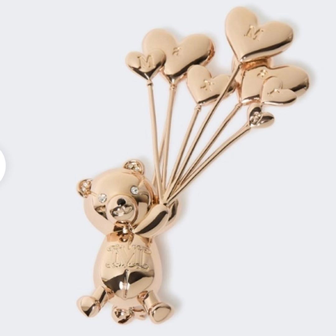 新品 MaxMara SHINYメタル テディ ブローチ balloon