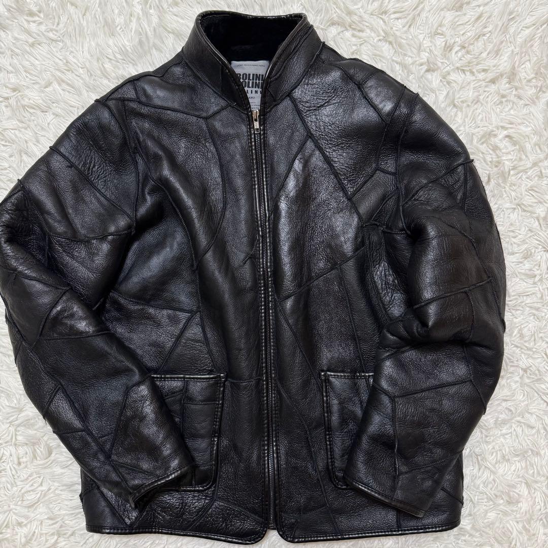 BOLINI ムートンジャケット　シープスキン　リアルムートン　パッチワーク柄
