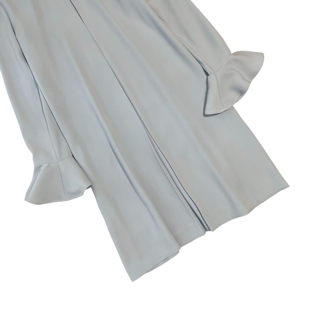 未使用級✨ ヨーコチャン フレアスリーブバックプリーツドレス ワンピース ブルー