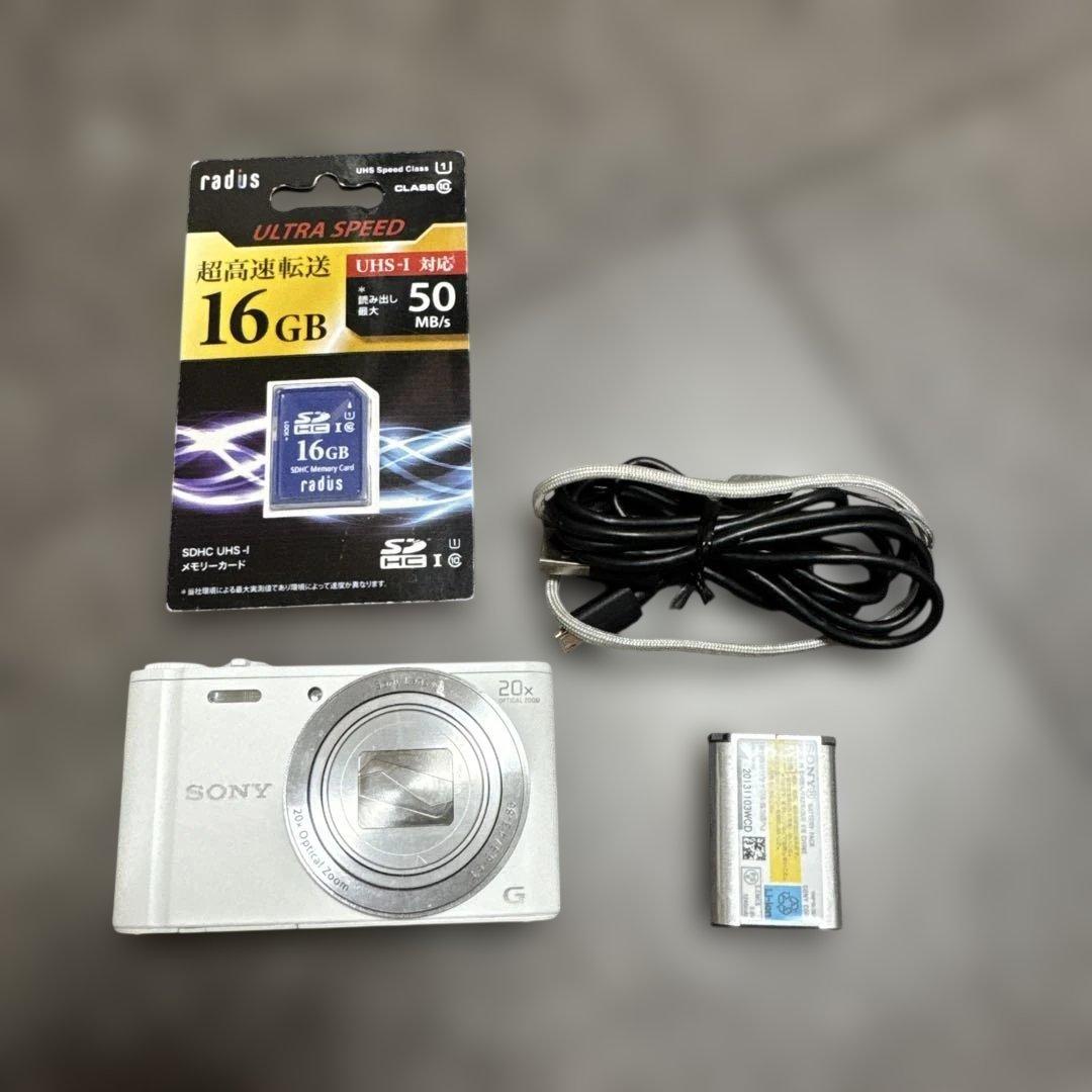 美品　SONY サイバーショット dsc-wx350 （白）　バッテリー2個