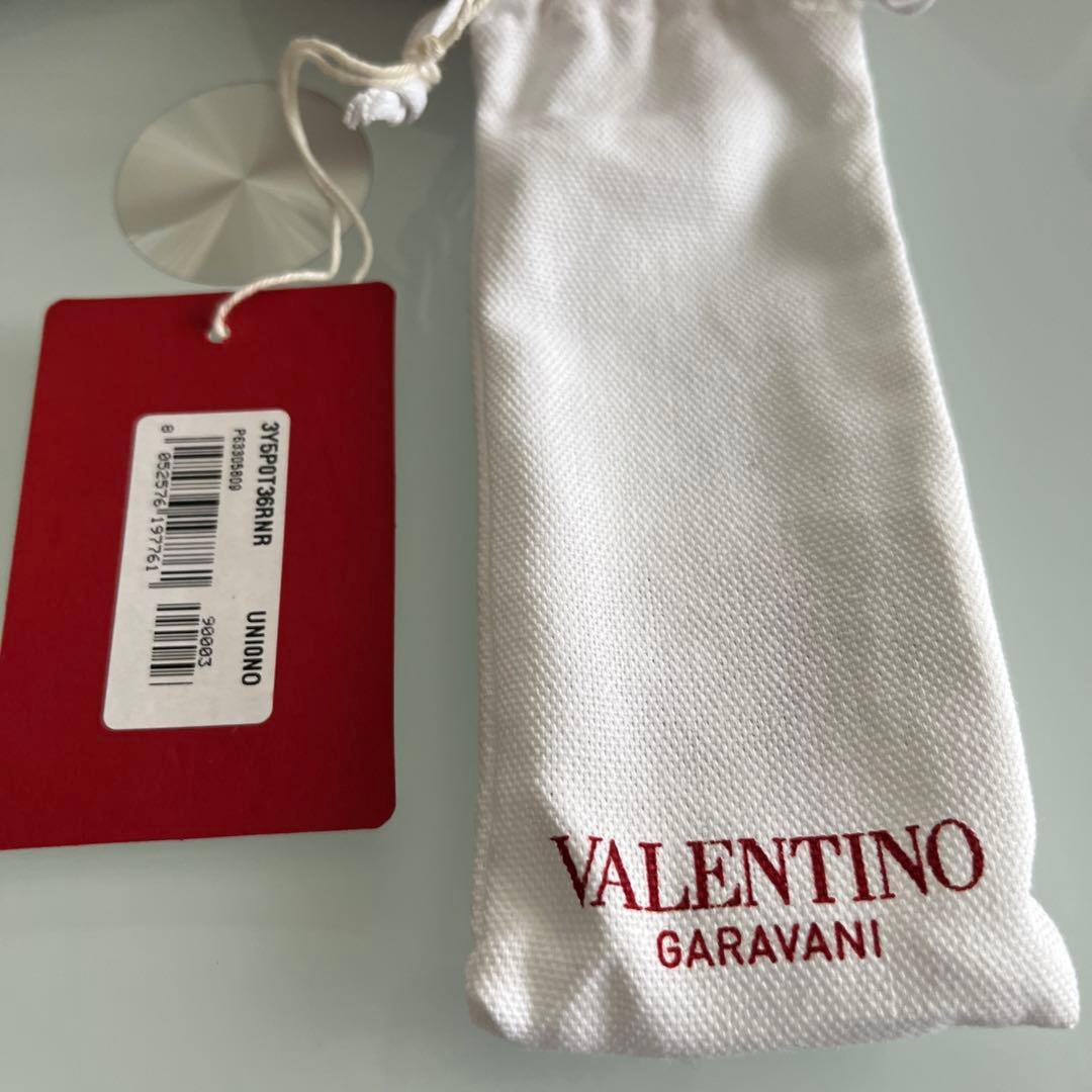 VALENTINO GARAVANI ブラックレザーキーホルダー