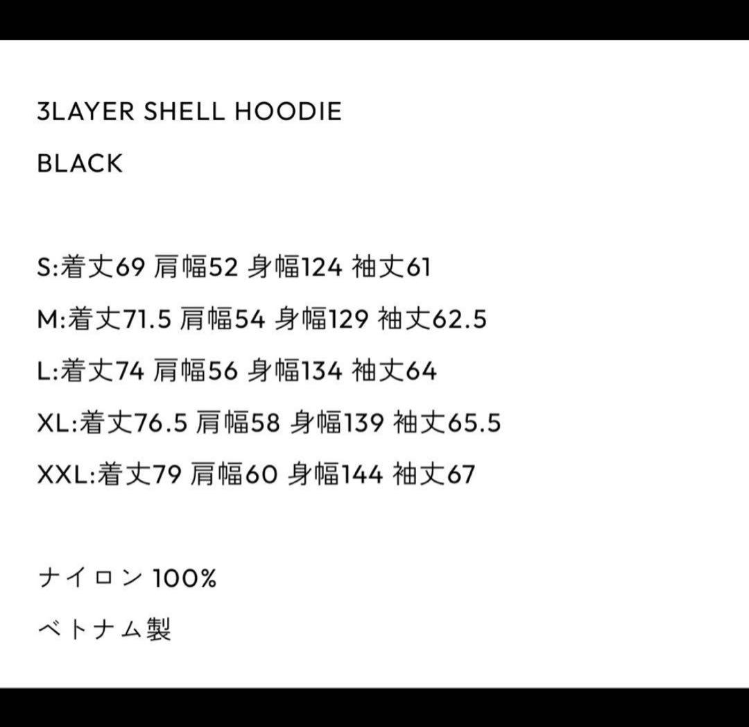 ジャケット・アウター 3LAYER SHELL HOODIE (BLACK) ennoy XXL
