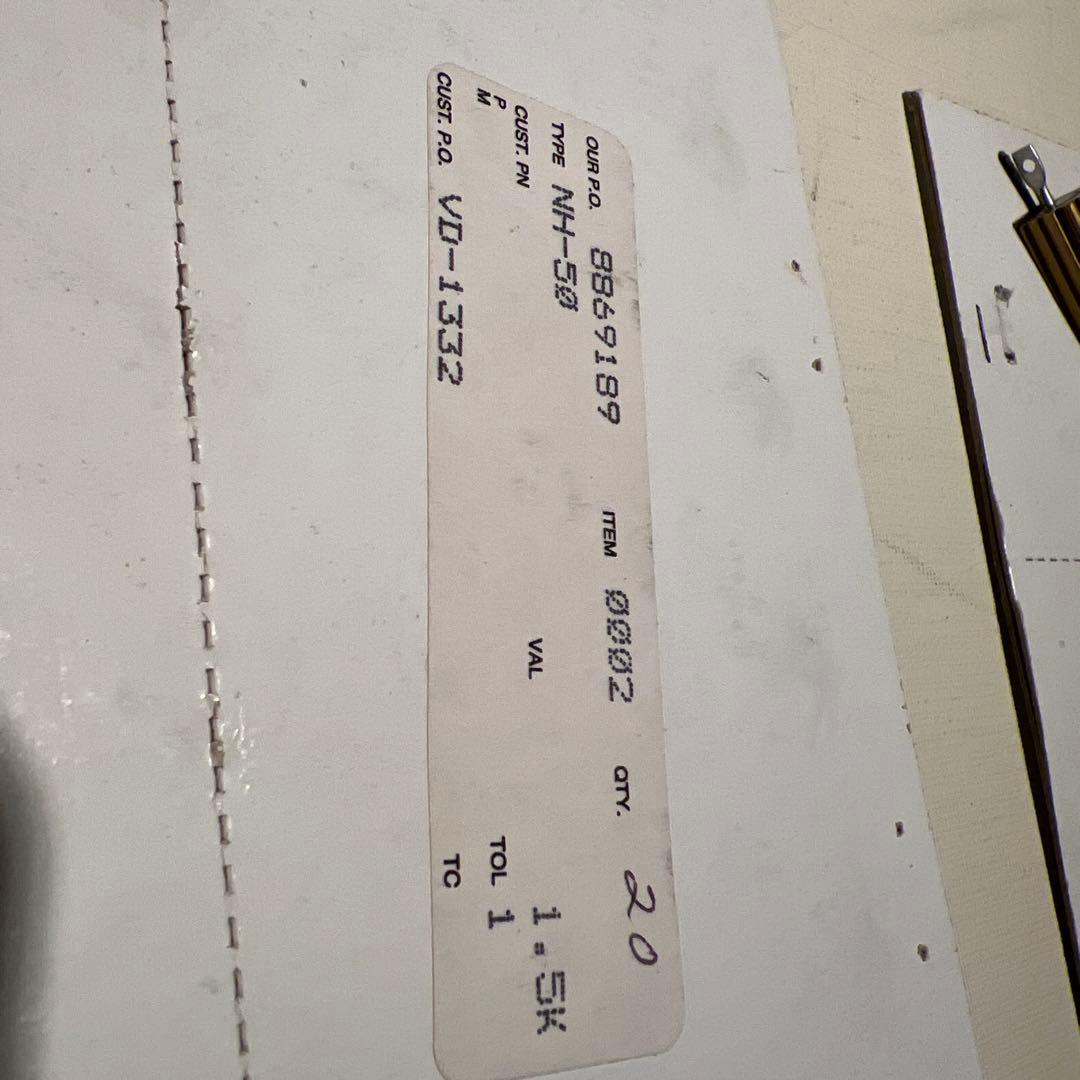 DALE NH-50 50W 1.5kΩ 抵抗器 20個セット